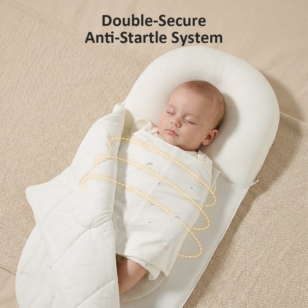 double-secure anti-startle baby swaddle